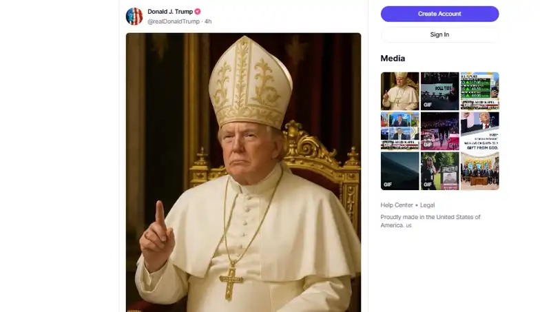 Trump’ın Papalığın Gücüne Göz Koyması: Kendi Fotoğrafını Paylaştı